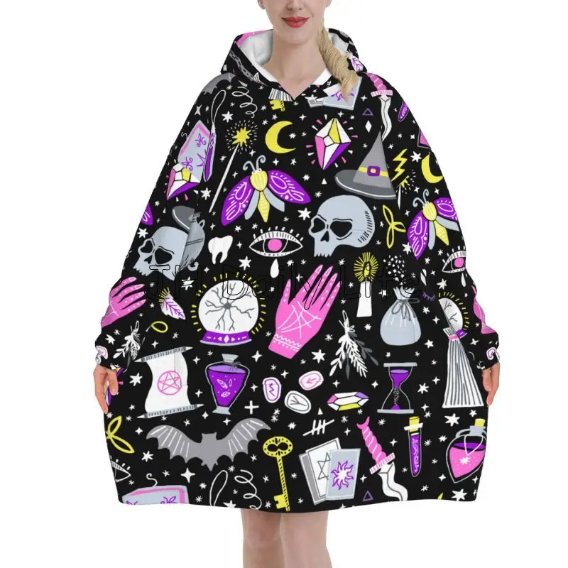 Magic Witchy Goth Coperta over - Sherpa Hoodie Fleece recensione e prezzo